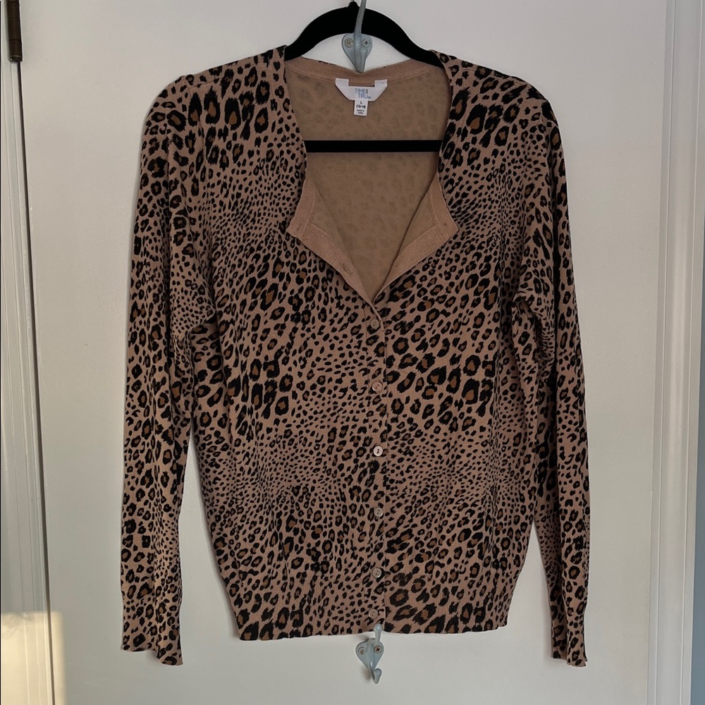 Animal Print Button Cardigan